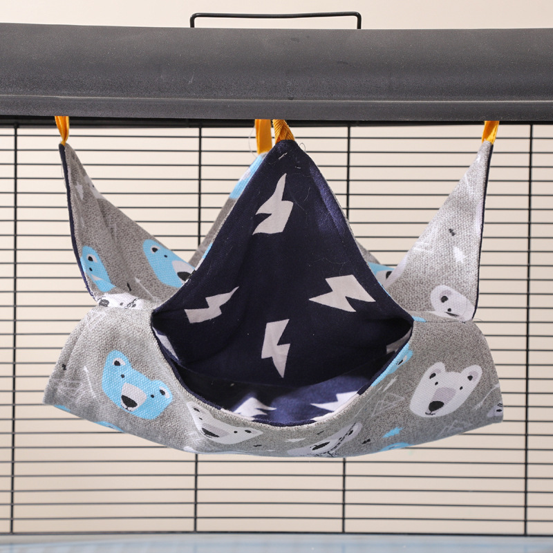 小宠仓鼠双层吊床金丝熊棉窝蜜袋鼯松鼠雪貂龙猫悬挂式睡袋保暖窝