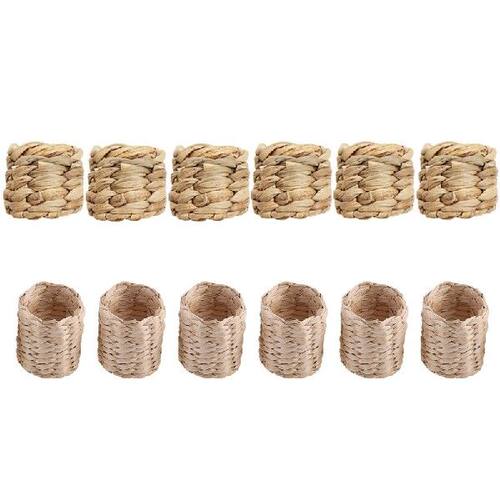 极速P82D Woven Napkin Rings Natural Water Hyacinth Woven Nap