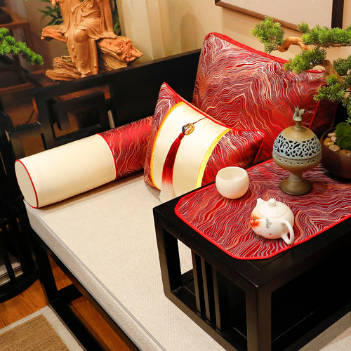 新中式沙发垫红木家具坐垫套罩四季通用罗汉床垫子定制海绵乳胶垫
