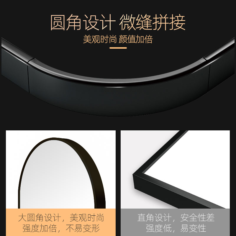 轻奢风全身穿衣镜网红简约男士专用试衣落地镜壁挂式家用换衣镜子