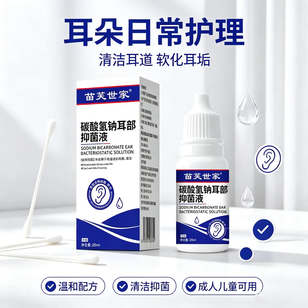 苗芙世家碳酸氫钠耳部抑菌液清洁