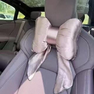 su7专用紫色汽车蝴蝶结颈枕