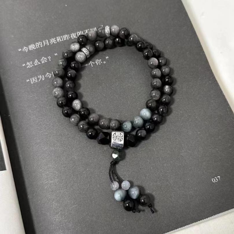 新中式炎炫仿黑曜石手链