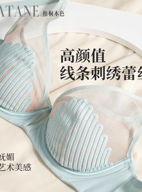 梧桐本色内衣水晶杯大胸显小软钢圈上托性感超薄款文胸罩WN22231
