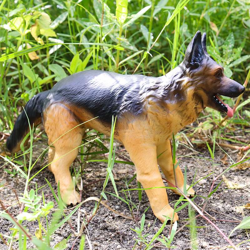 仿真动物模型狗狗玩具软胶德牧摆件宠物狗大狼狗德国牧羊犬黑背