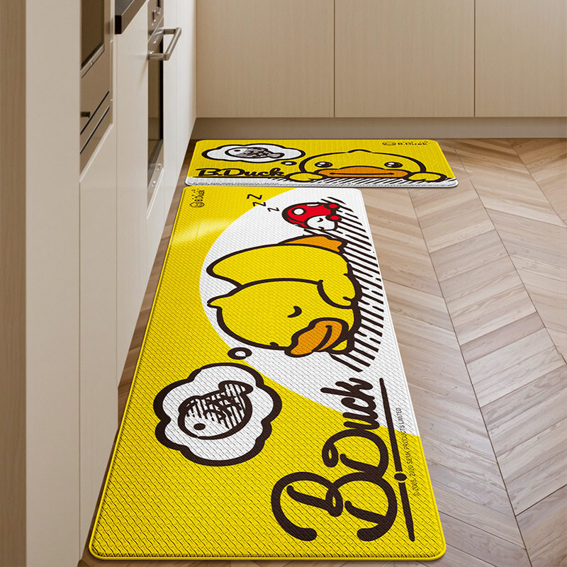 大江IP联名小黄鸭厨房防PU长条免洗油污加厚PVC地毯皮革防水地垫,居家布艺,厨房地垫,淘宝优惠券,粉丝福利购,淘宝优惠卷