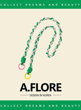 A.FLORE包包肩带斜跨单肩可拆卸帆布袋延长质感珍珠编织尼龙挂绳