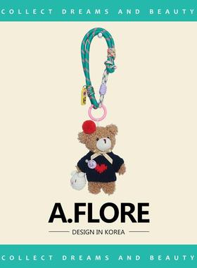 A.FLORE包包挂件高级感原创手工泰迪熊毛绒玩偶公仔挂饰可爱礼物