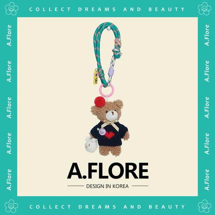A.FLORE包包挂件高级感原创手工泰迪熊毛绒玩偶公仔挂饰可爱礼物