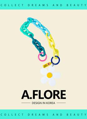A.FLORE包包挂饰高级感轻奢小众亚克力小花链条挂饰显眼包挂件