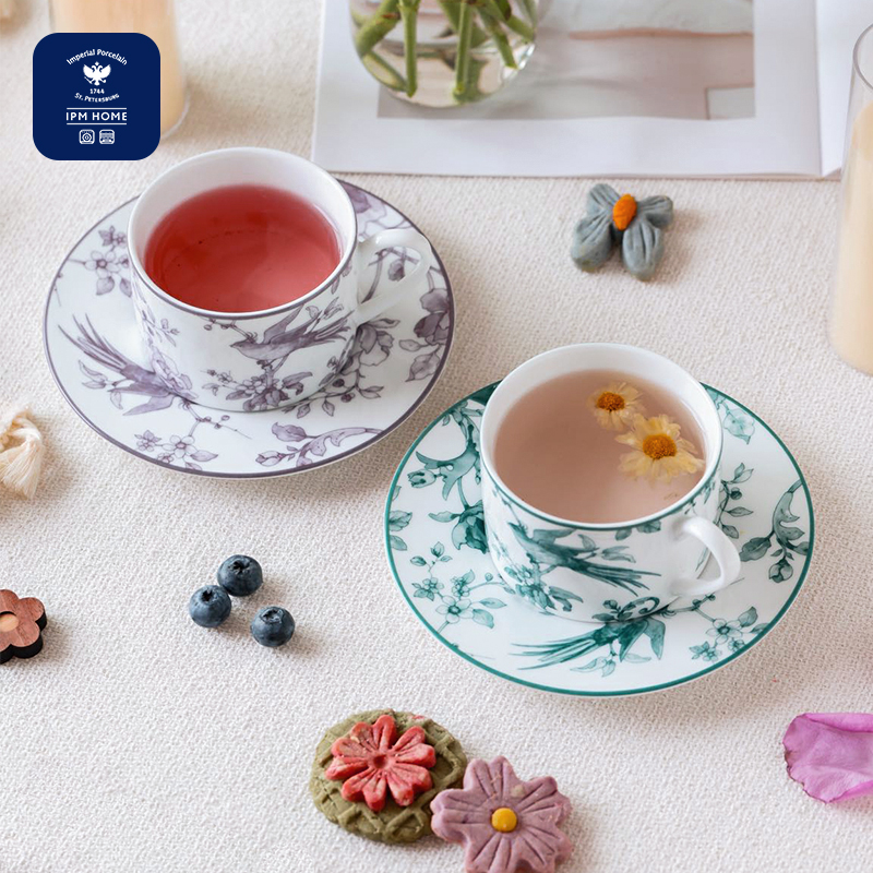 IPMHOME俄皇LIFE艺术花鸟咖啡杯