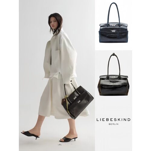 德国正品LIEBESKIND BERLIN 复古托特包大容量双锁扣公文包单肩包