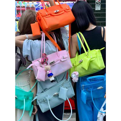 韩国Deinet26ss夏季新款果冻包JELLY百搭Y2K多色手提单肩腋下包