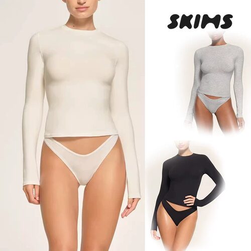 【国内现货】skims上衣 cotton jersey卡戴珊同款塑身衣打底衫T恤