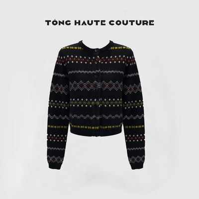 【费尔岛】秋季新款轻奢高级感100羊毛条纹开衫毛衣 YY507