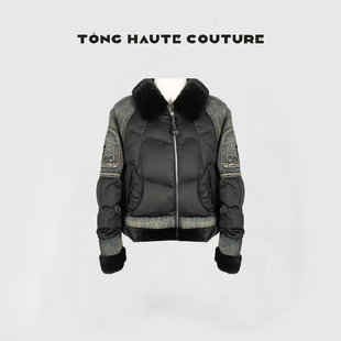 【】冬季新国标90鹅绒拼接水貂毛领鹅绒服 YW600