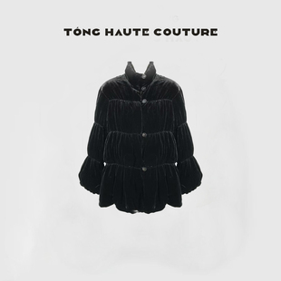 寒烟 鹅绒服 冬季 100桑蚕丝丝绒时尚 YW719 新国标白鹅绒