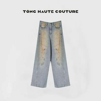 冬季新款印染水洗设计师款百搭牛仔裤 YK178