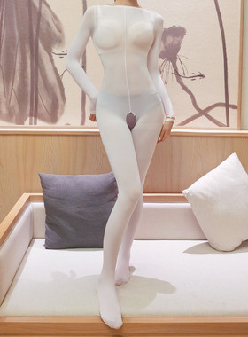 高个子大码120D天鹅绒伪娘连体衣cos紧身jj套女装大佬男连身丝袜