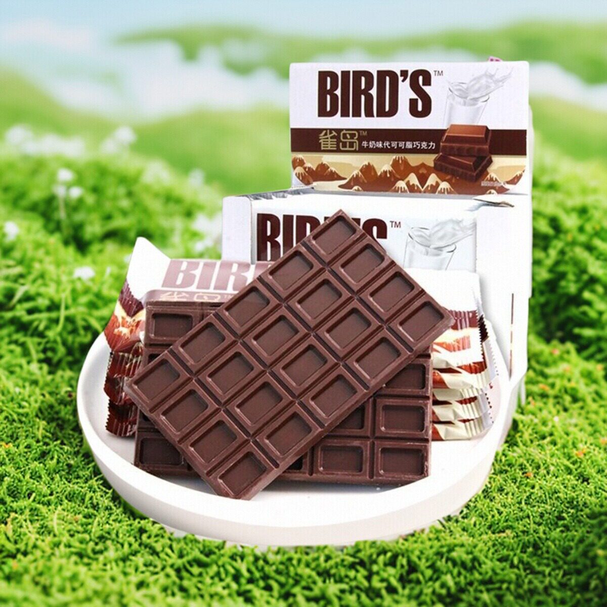 雀岛巧克力大板牛奶块砖代可可脂黑巧克力大板块儿童网红零食