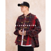 套装 更优惠 国潮新中式 S123 1.0盘扣小众格子衬衫 复古宽松外套