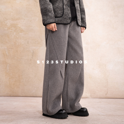 重磅900g加绒阔腿休闲裤