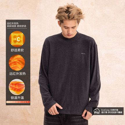 s123【柔糯雅质】膨体绒秋冬保暖细腻舒适字母印花打底衫长袖T恤