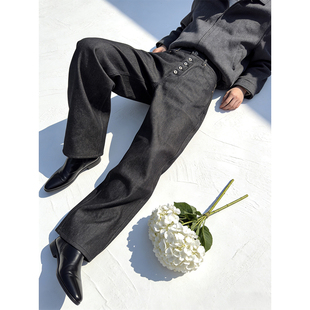 黑棉羽康龙超宽松直筒牛仔裤 五连扣原牛 14oz 杀死比赛 S123