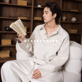 上衣潮牌宽松时尚 S123秋冬新款 翻领拼接撞色长袖 高级卫衣