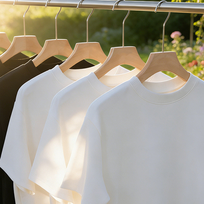 S123 春夏row风重磅320克莫代尔空气层基础打底短袖休闲T恤男