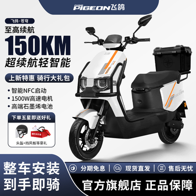 飞鸽长续航电动摩托车72V35A石墨烯长续航电动车智能大功率电瓶车