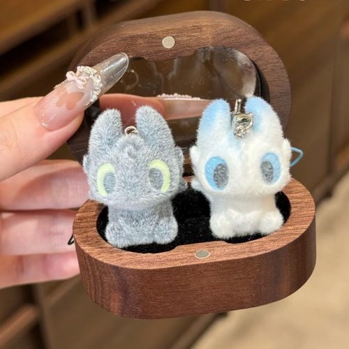 植绒可爱无牙仔猫爪钥匙链DIY流行学生包包玩偶挂件钥匙扣ins