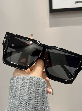 大框连体镜片太阳镜女 新款欧美个性ins风银色运动护目镜防晒墨镜