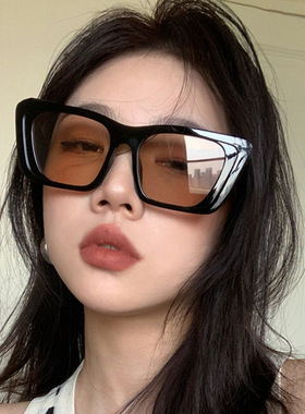 猫眼大框墨镜 2022复古方形欧美风辣妹凹造型显瘦时尚潮流太阳镜