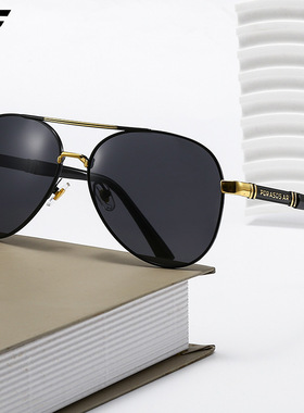 时尚双梁日夜两用变色偏光太阳镜男士钓鱼看漂开车防晒蛤蟆墨镜潮