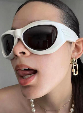 曲面异形未来科Y2K太阳镜男 蒸汽朋克风技运动墨镜女ins跨境眼镜