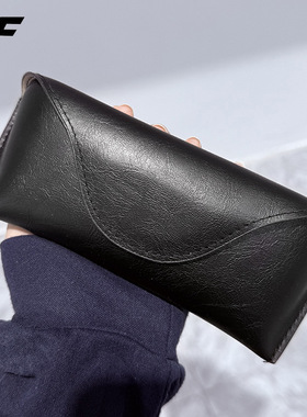 新款太阳镜盒高档皮质磁吸按扣软包款光学眼镜盒质感眼镜皮盒