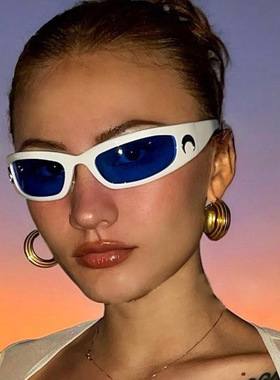 金晓钟月亮时尚墨镜 未来科技感太阳镜千禧年风格运动骑行眼镜潮