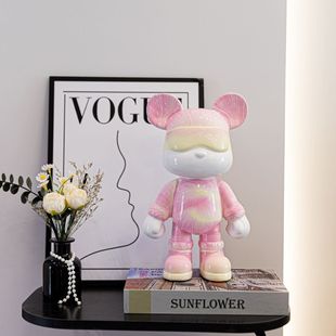 网红流体熊客厅摆件 酷酷熊暴力熊DIY成品玄关乔迁结婚兔子存钱罐
