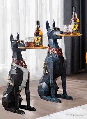 轻奢创意桌面网红杜宾犬