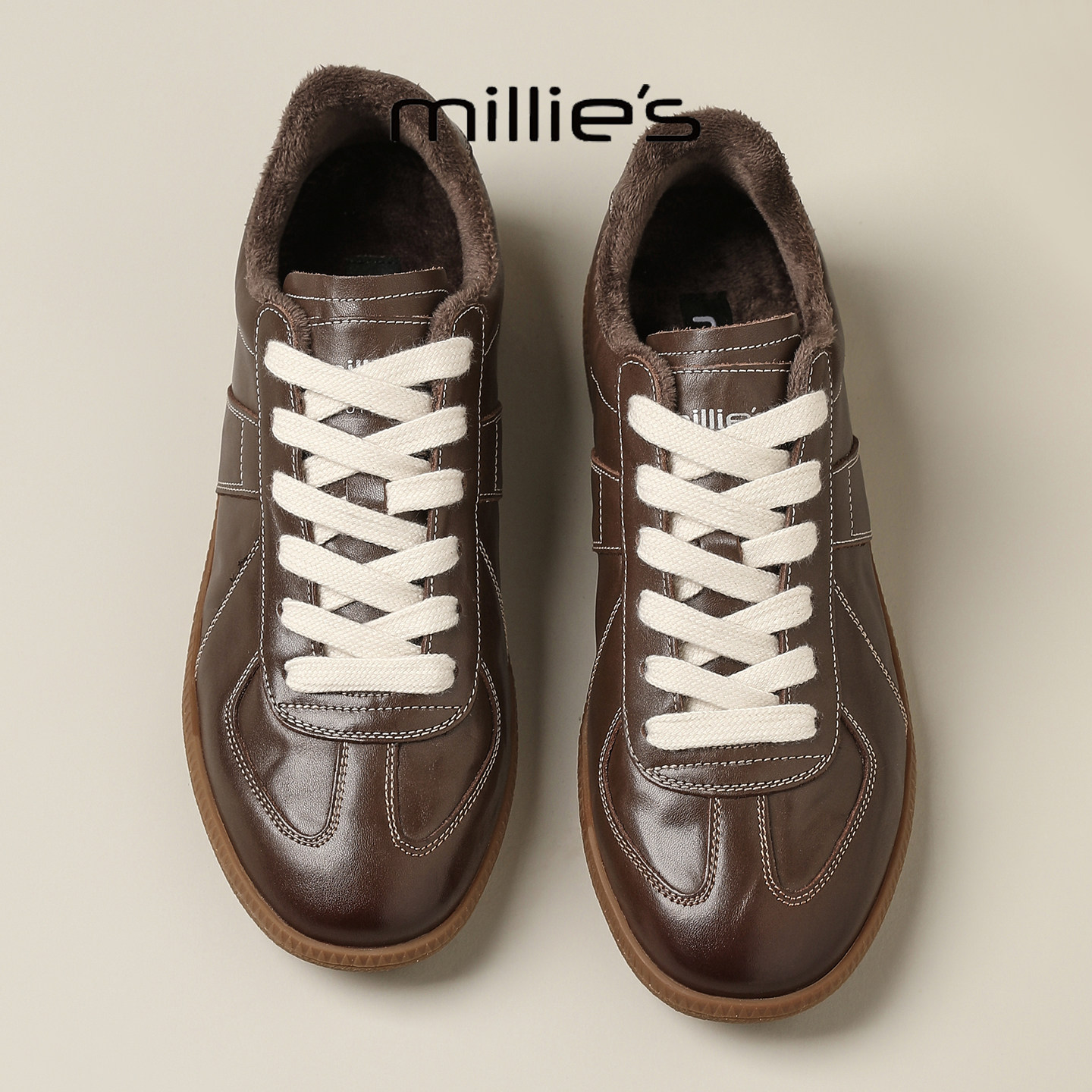 MILLIE'S/妙丽2026新款冬季加绒保暖休闲鞋爆款流行舒适平底板鞋