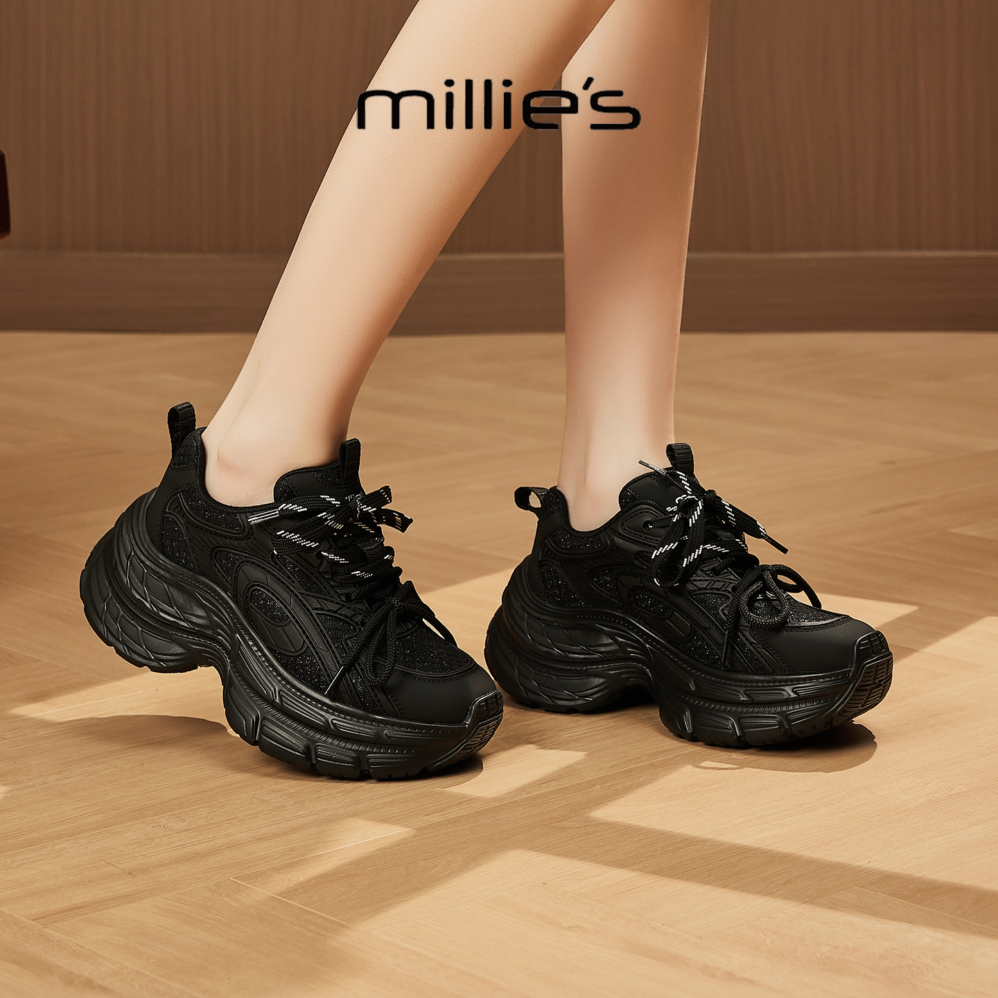 MILLIE'S/妙丽真皮德训鞋女