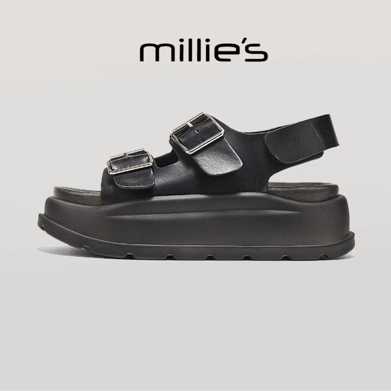 MILLIE'S/妙丽真皮厚底休闲鞋
