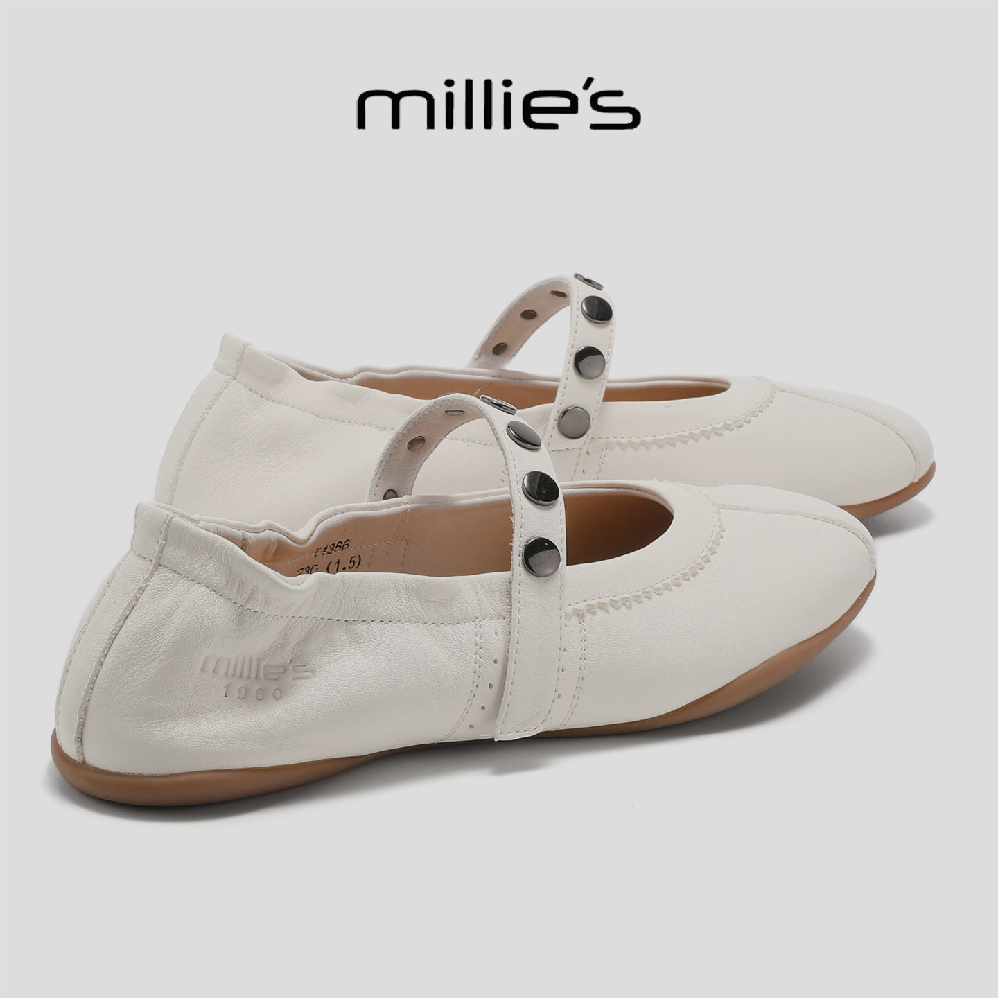 MILLIE'S/妙丽2026夏季新款复古风浅口单鞋女平底软底舒适不累脚