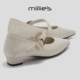 法式 妙丽2025新款 MILLIE 时尚 潮流粗跟一字扣带女鞋 通勤软木鞋