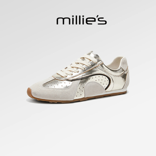 舒适百搭旅游鞋 妙丽森林时尚 女新款 休闲软底真皮德训鞋 MILLIE