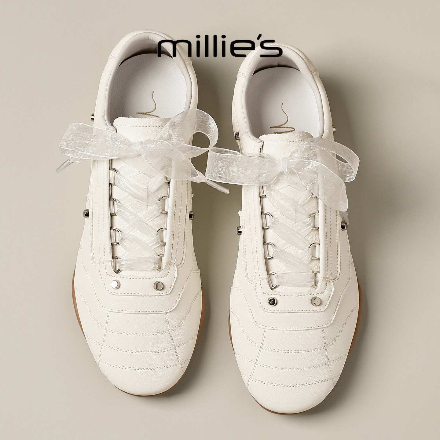 MILLIE'S/妙丽2026新款春季轻盈系带单鞋女巨好看平底休闲板鞋2,女鞋,勃肯鞋/软木鞋,淘宝优惠券,粉丝福利购,淘宝优惠卷