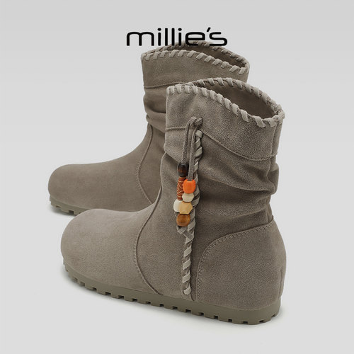 MILLIE'S/妙丽真皮复古马丁靴