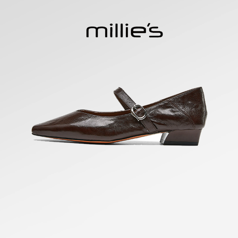 顺丰包邮羊皮复古简约通勤单鞋