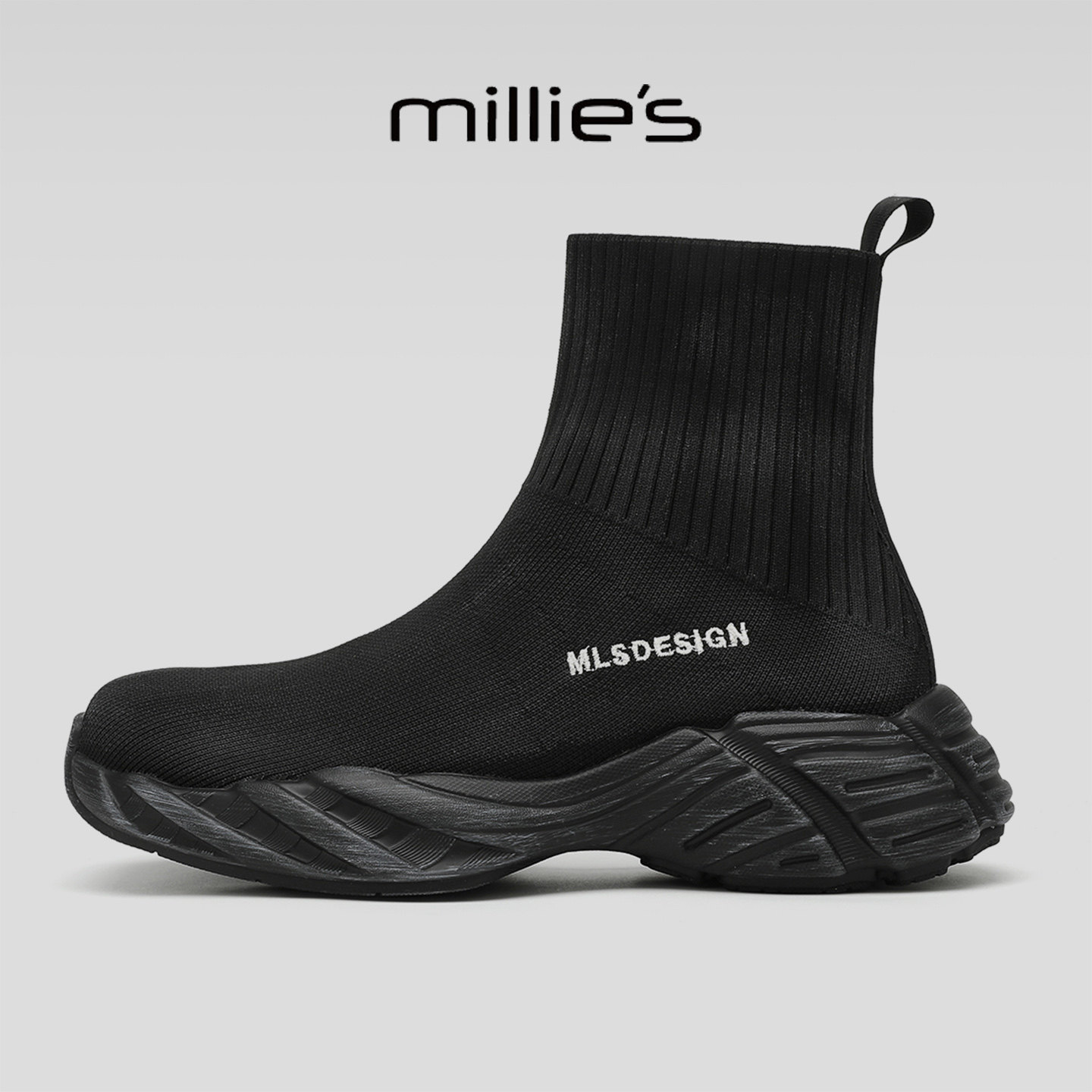 MILLIE'S/妙丽2026新款时尚经典百搭弹力靴女款弹力短靴袜子靴